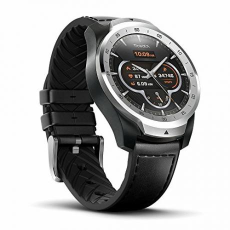 Ticwatch Pro, Premium-Smartwatch mit geschichtetem Display für lange Akkulaufzeit, NFC-Zahlung und GPS-Integration, Wear OS von Google, kompatibel mit iOS und Android (Silber)