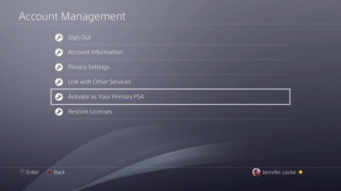 Screenshot PS4-Hauptkonto