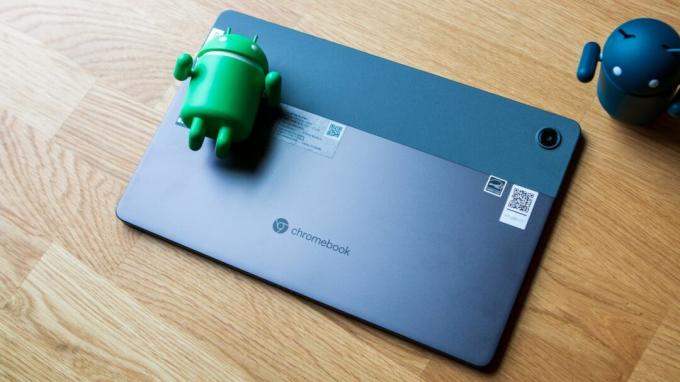 Lenovo Chromebook Duet 3 zurück mit Android-Figuren