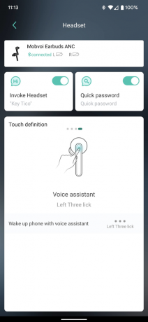 Screenshot der Mobvoi Earbuds Anc-App